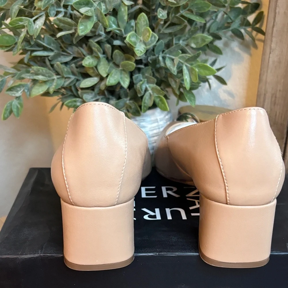 Naturalizer Malynn Nude Block Heel Pumps- Leather-Size 11 Wide - Picture 3 of 7